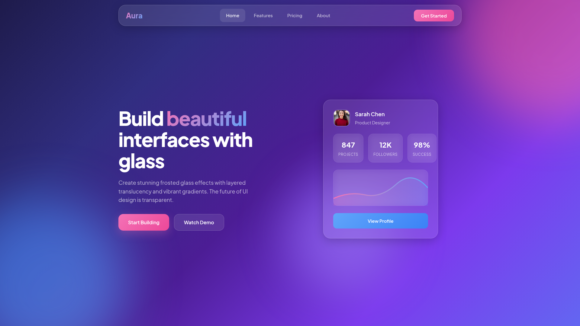 Glassmorphism Preview